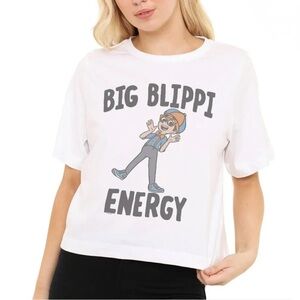 Blippi “Big Blippi Energy” Boxy Cropped Graphic T-Shirt – 100% Cotton 💙🧡